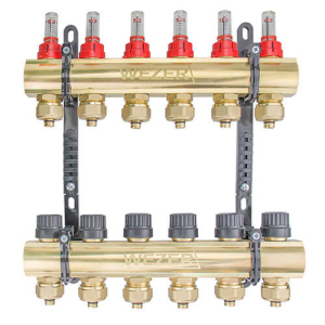 Коллектор теплого пола в сборе Wezer WF-6B с расходомерами в Ровно