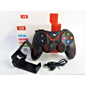 Джойстик для смартфона беспроводной iOS Android Gen Game V8 Bluetooth UKC Wireless Controller Универсальный Черный с красным