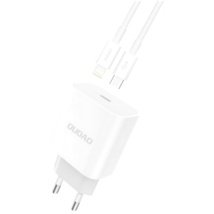 Зарядний пристрій Dudao Power Port PD A8EUset 20W Type-C з кабелем Type-C Lightning White (QT-DudaoA8EUset) ТОП в Рівному