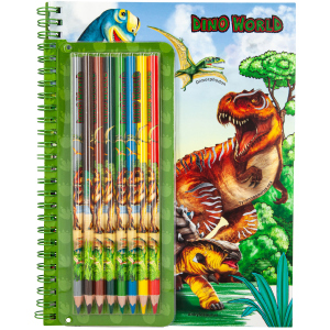 купити Альбом для розфарбовування з кольоровими олівцями Depesche Dino World (46852) (4010070449278)