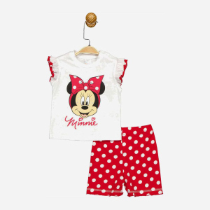 Костюм (майка + шорти) Disney Minni Mouse MN17355 74-80 см Біло-червоний (8691109876553)