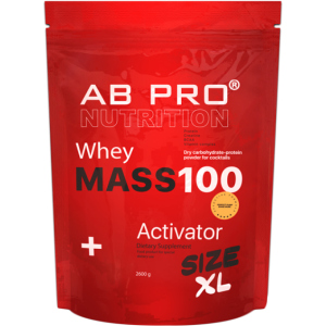 Гейнер AB PRO MASS 100 Whey Activator 2600 г Ананас-кокос (MASSXLABAC105) ТОП в Ровно