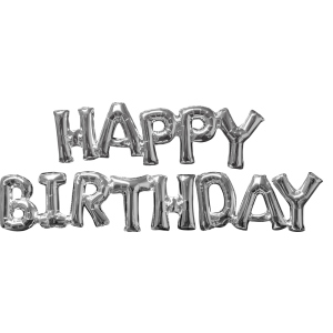 Кулі повітряні Amscan Phrase Happy Birthday Silver P60 (3609701)