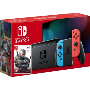 Nintendo Switch Neon Blue-Red (Upgraded version) + Игра The Witcher 3: Wild Hunt Complete Edition (русская версия) ТОП в Ровно