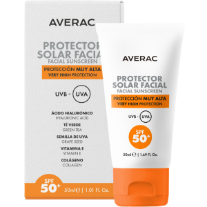 Сонцезахисний крем для обличчя Averac Solar Facial Sunscreen SPF 50+ 50 мл (8437018454051) краща модель в Рівному