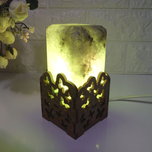 Соляна лампа EcoDecorLamp Прямокутник у дереві Метелики маленький краща модель в Рівному