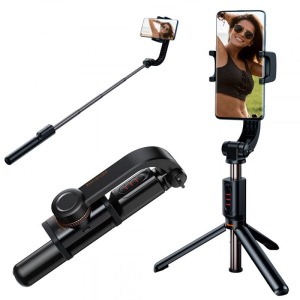 хороша модель Трипод монопод бездротовий Baseus Lovely Uniaxial Bluetooth Folding Stand Selfie Gimbal Stabilizer селфі палиця з функцією стабілізатора (BUG1)