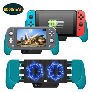 Чехол аккумулятор с вентиляторами iPlay для Nintendo Switch / Lite / 6000 mAh / Blue ТОП в Ровно