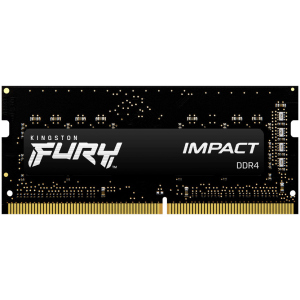 Оперативна пам'ять Kingston Fury SODIMM DDR4-3200 16384MB PC4-25600 Impact Black (KF432S20IB/16) в Рівному