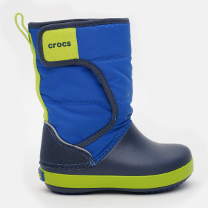 Чоботи Crocs Kids LodgePoint Snow Boot K 204660-4HD-C6 22-23 Сині з темно-синім (887350958751) краща модель в Рівному