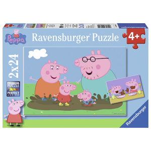 Пазл Ravensburger Свинка Пеппа Веселощі 24 елементи х 2 шт (4005556090822) краща модель в Рівному