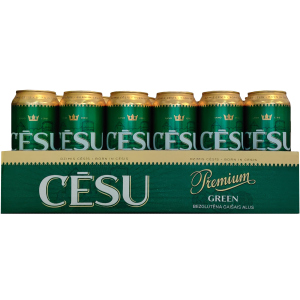 Упаковка пива Cēsu Premium Green Gluten-free Lager безглютеновое светлое фильтрованное 4.7% 0.5 л х 24 шт (4750142004058) в Ровно