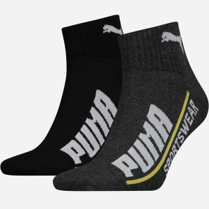 Набор носков Puma Men Logo Quarter 2p 102002001-021 39-42 р 2 пары Серый (8718824798677)