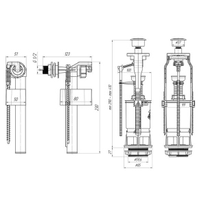 Сливной/наливной механизм для унитаза ANI Plast FV6050M (WC6050M) рейтинг