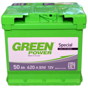 Автомобильный аккумулятор Green Power 50 Ah (+/-) Euro (420EN) (22354) ТОП в Ровно