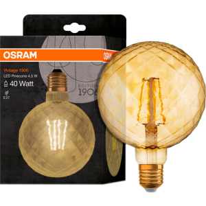 хорошая модель Светодиодная лампа Osram 1906 FILAMENT GOLD шар 4.5W (470Lm) 2500K E27 (4058075092037)