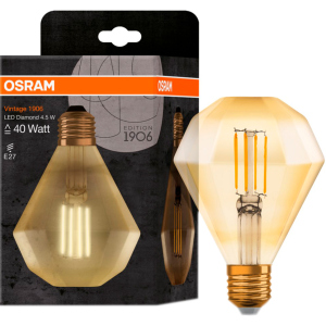 хорошая модель Светодиодная лампа Osram 1906 FILAMENT GOLD блиллиант 4.5W (470Lm) 2500K E27 (4058075091955)