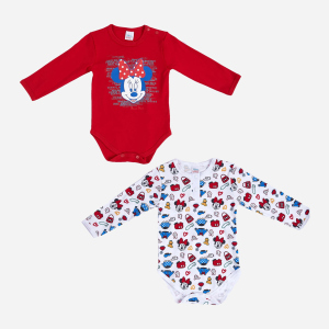 Боди Disney Minnie Mouse MN18363 2 шт 86-92 см Бело-красное (8691109924391) лучшая модель в Ровно