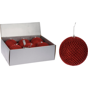 Набор елочных шаров Christmas Decoration 12 см 6 шт красный (CAA126540) в Ровно