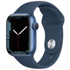 Смарт-годинник Apple Watch Series 7 GPS 41mm Blue Aluminium Case with Deep Navy Sport Band (MKN13UL/A) в Рівному