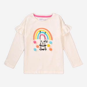 Жіночий лонгслів Minoti Pom 4 33855KID 92-98 см Білий (5059030560362) ТОП в Рівному