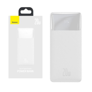 Павербанк Baseus Bipow Display 30000mAh |2USB/1Type-C, PD/QC, 20W, 3A| Quick Charge для iPhone/Samsung/Xaomi/Huawei white