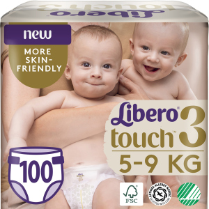 Підгузки Libero Touch 3 5-9 кг одноразові 100 шт (7322541301662) краща модель в Рівному