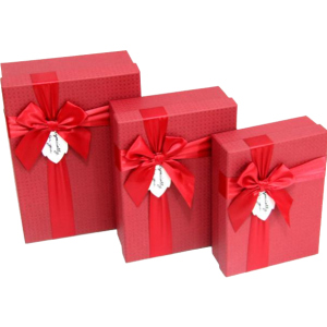 Набор подарочных коробок Ufo Red картонных 3 шт Красных (A131014 Набор 3 шт RED прям) лучшая модель в Ровно