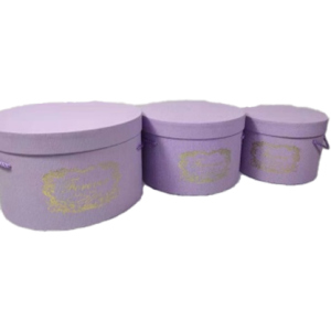 Набір подарункових коробок Ufo Purple картонних 3 шт Фіолетових (YS 2516P Набір 3 шт PURPLE коло) рейтинг