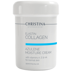 Увлажняющий крем для нормальной кожи Christina Elastin Collagen Azulene Moisture Cream with Vitamins A E & HA 250 мл (7290100361030) надежный