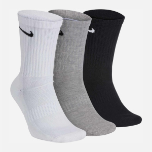 Набор носков Nike U Nk Everyday Cush Crew 3Pr SX7664-901 34-36 (S) 3 пары Черный/Белый/Серый (888407233906) лучшая модель в Ровно