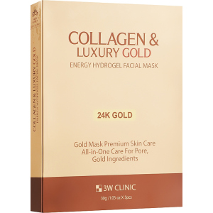 Гидрогелевая маска для лица 3W Clinic Collagen & Luxury Gold Energy Hydrogel Facial Mask с золотом 30 г (8809389033584) в Ровно