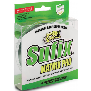 Шнур Sufix Matrix Pro 135 м 0.1 мм 5 кг PE0.4 11 LB Mid. Green (SMP10GR135)