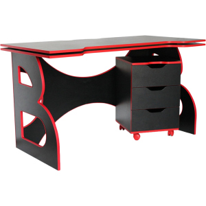 Геймерський стіл із тумбою Barsky Game HG-05/СUP-05/ПК-01 Red краща модель в Рівному