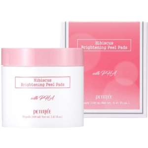 Осветляющие пилинг-пады Petitfee Hibiscus Brightening Peel Pads с гибискусом и дамасской розой 70 шт (880950885058)