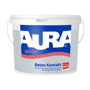 Грунтовка адгезионная Aura Beton Kontakt Розовый 2,85 л - с кварцевым песком для невпитывающих поверхностей в Ровно