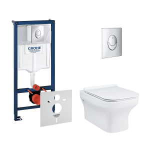 Набір інсталяція 4 в 1 Grohe Rapid SL 38721001 + унітаз з сидінням Qtap Cardinal QT0433C660HW в Рівному