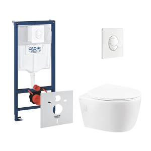 хороша модель Набір інсталяція 4 в 1 Grohe Rapid SL 38722001 + унітаз з сидінням Qtap Leo QT11331002ERW