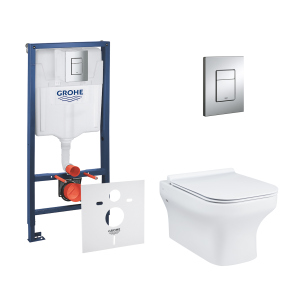 Набір інсталяція 4 в 1 Grohe Rapid SL 38772001 + унітаз з сидінням Qtap Cardinal QT0433C660HW ТОП в Рівному