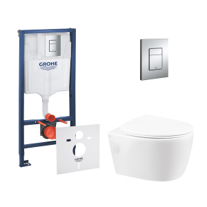 хороша модель Набір інсталяція 4 в 1 Grohe Rapid SL 38772001 + унітаз з сидінням Qtap Leo QT11331002ERW