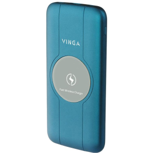 УМБ Vinga Wireless QC3.0 PD Soft Touch 10000 mAh Blue (BTPB3510WLROBL) ТОП в Рівному