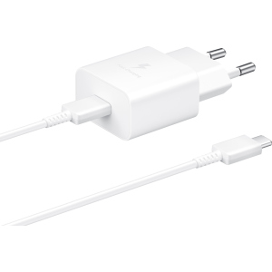 Сетевое зарядное устройство Samsung 15W Power Adapter Type-C Cable White (EP-T1510XWEGRU)