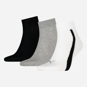 Набір шкарпеток Puma Unisex Lifestyle Quarter Socks 3 pack 90795202 43/46 3 пари White/Grey/Black (8720245031028) краща модель в Рівному