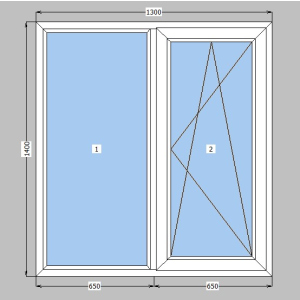 Окно металлопластиковое Rehau Synego 80 mm 1-створчатое поворотно-откидное, фурнитура Siegenia, 1300х1400 мм, белое в Ровно