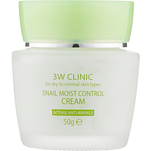 Крем для обличчя 3W Clinic Snail Moist Control Cream зволожуючий з муцином 50 мл (8809317286679) краща модель в Рівному