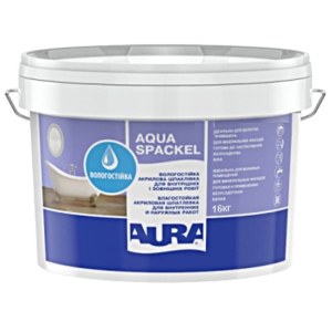 Влагостойкая шпатлевка Aura Luxpro Aqua Spackel белая для внутренних и наружных работ 16кг в Ровно