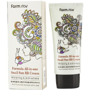 Многофункциональный ББ-крем Farmstay Formula All-In-One Snail Sun BB Cream SPF50+ PA+++ с экстрактом улитки 50 г (8809297384303) ТОП в Ровно