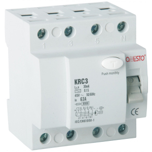 Диференціальне реле ONESTO 3п+N 25А RCD 30mA тип AC (KRC3) (6990150204110) в Рівному