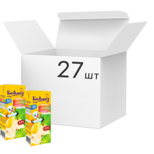 Упаковка соку Беллакт Яблучно-грушевого 200 мл х 27 шт (4814716000702) ТОП в Рівному