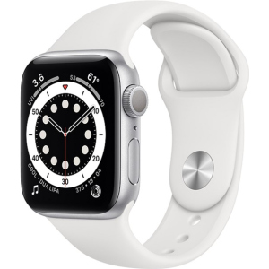 Смарт-часы Apple Watch Series 6 GPS 40mm Silver Aluminium Case with White Sport Band (MG283UL/A)